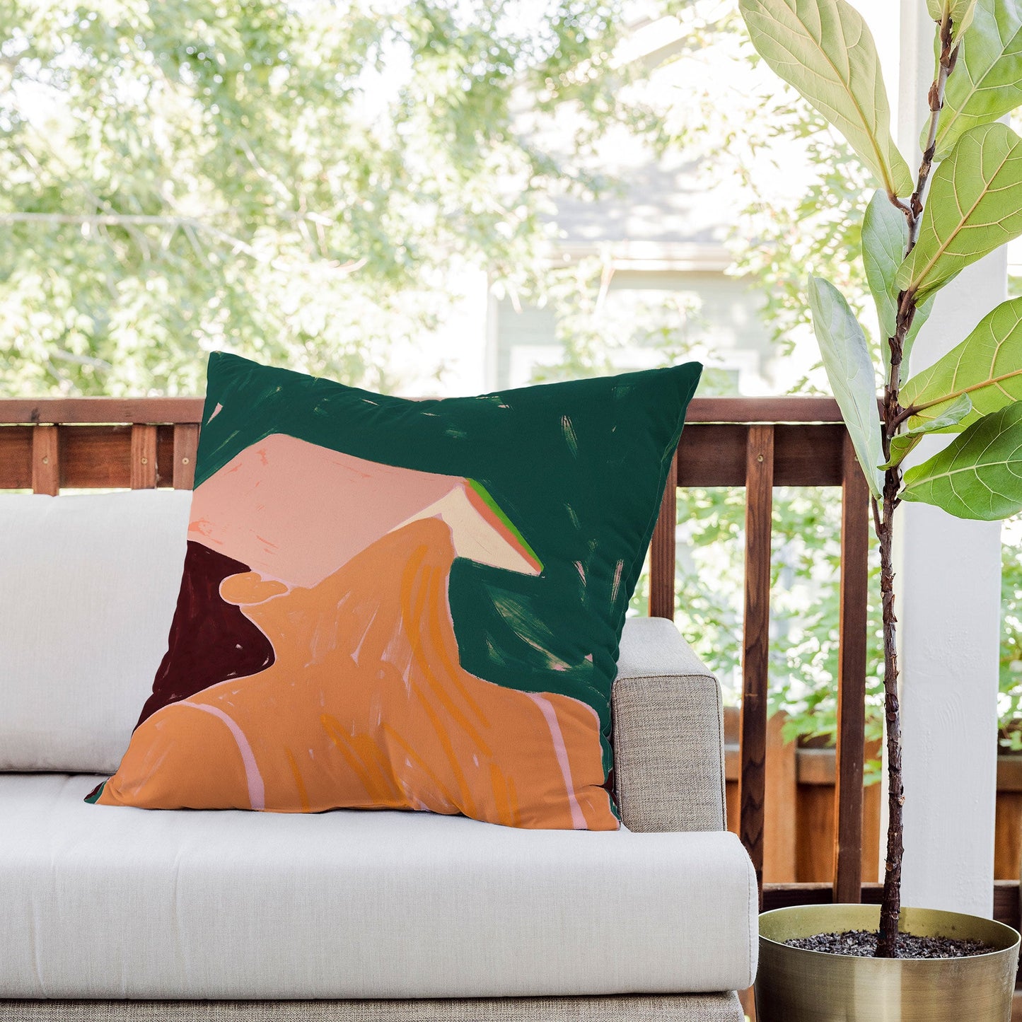 83 Oranges Reading Between The Lines Outdoor Throw Pillow