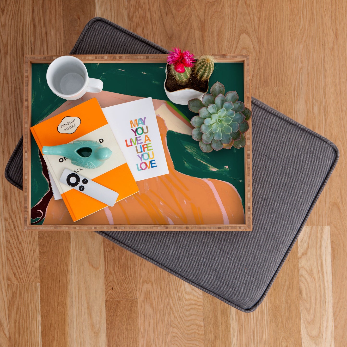 83 Oranges Reading Between The Lines Rectangular Tray