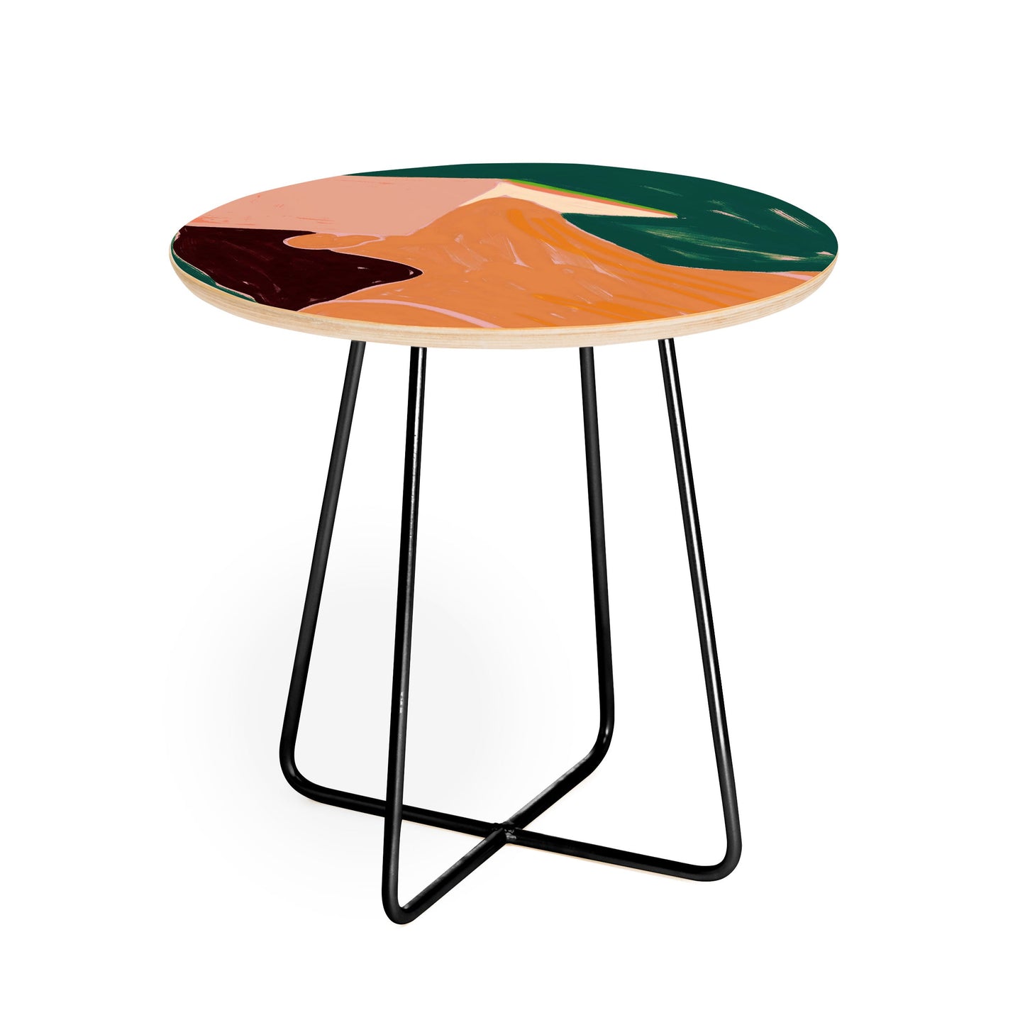 83 Oranges Reading Between The Lines Round Side Table