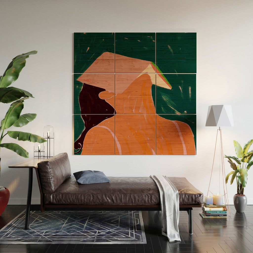 83 Oranges Reading Between The Lines Wood Wall Mural