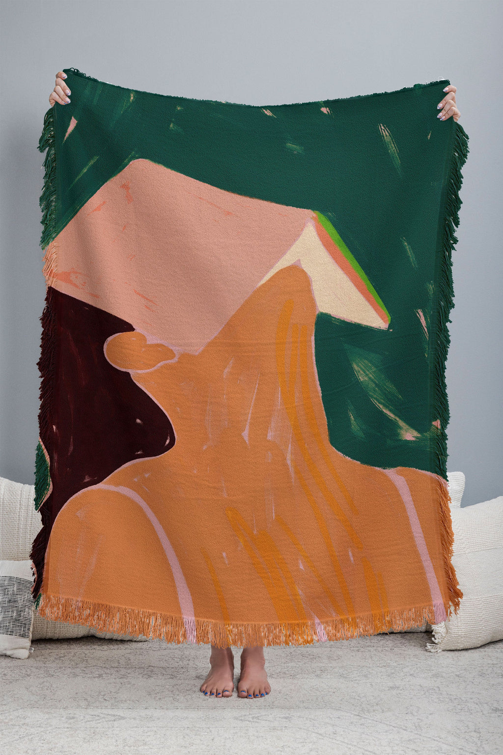 83 Oranges Reading Between The Lines Throw Blanket
