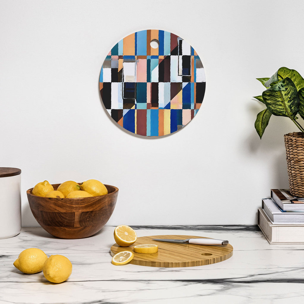 83 Oranges Scandinavian Earth Cutting Board Round