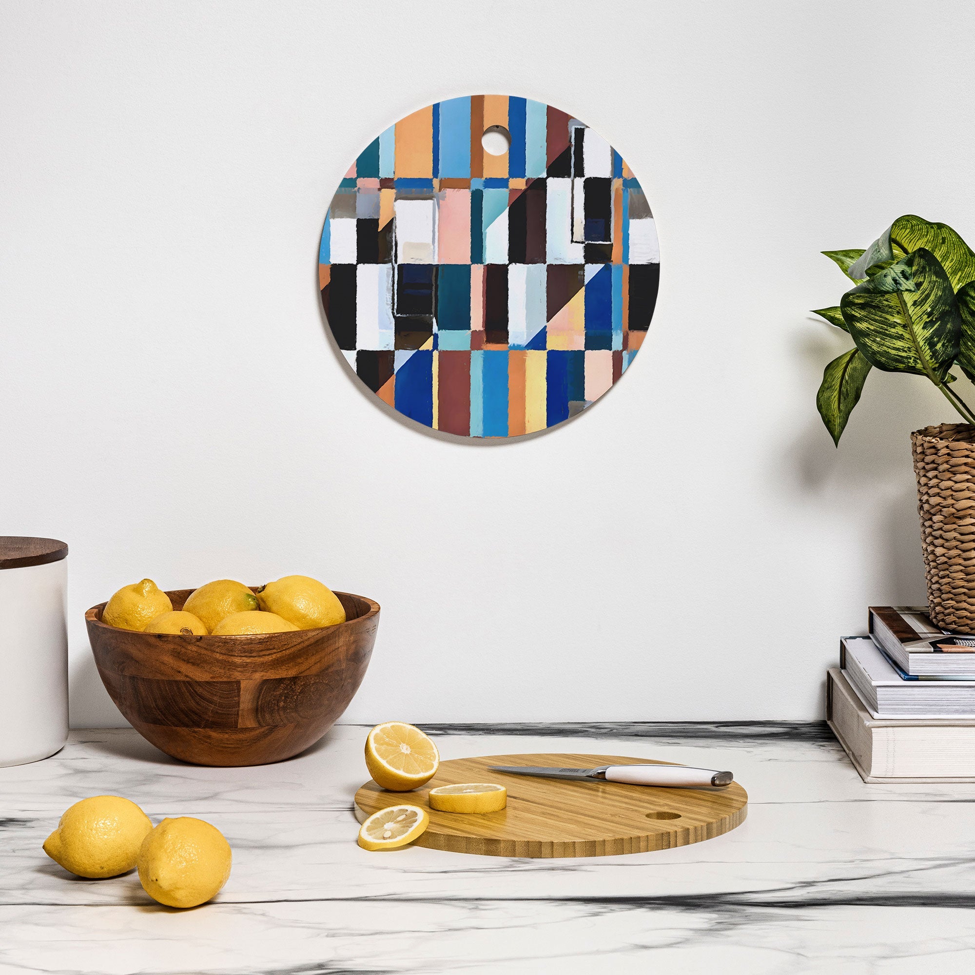 83 Oranges Scandinavian Earth Cutting Board Round