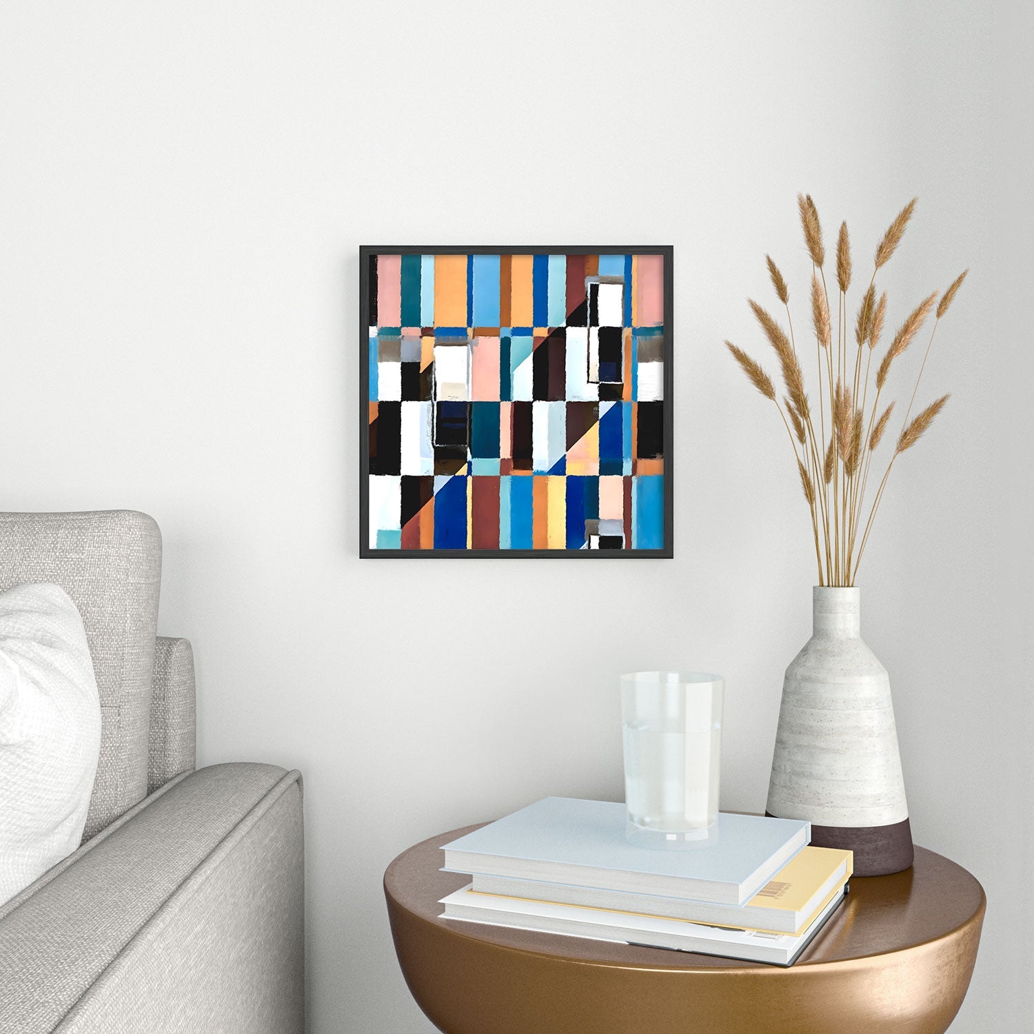 83 Oranges Scandinavian Earth Square Metal Framed Art Print