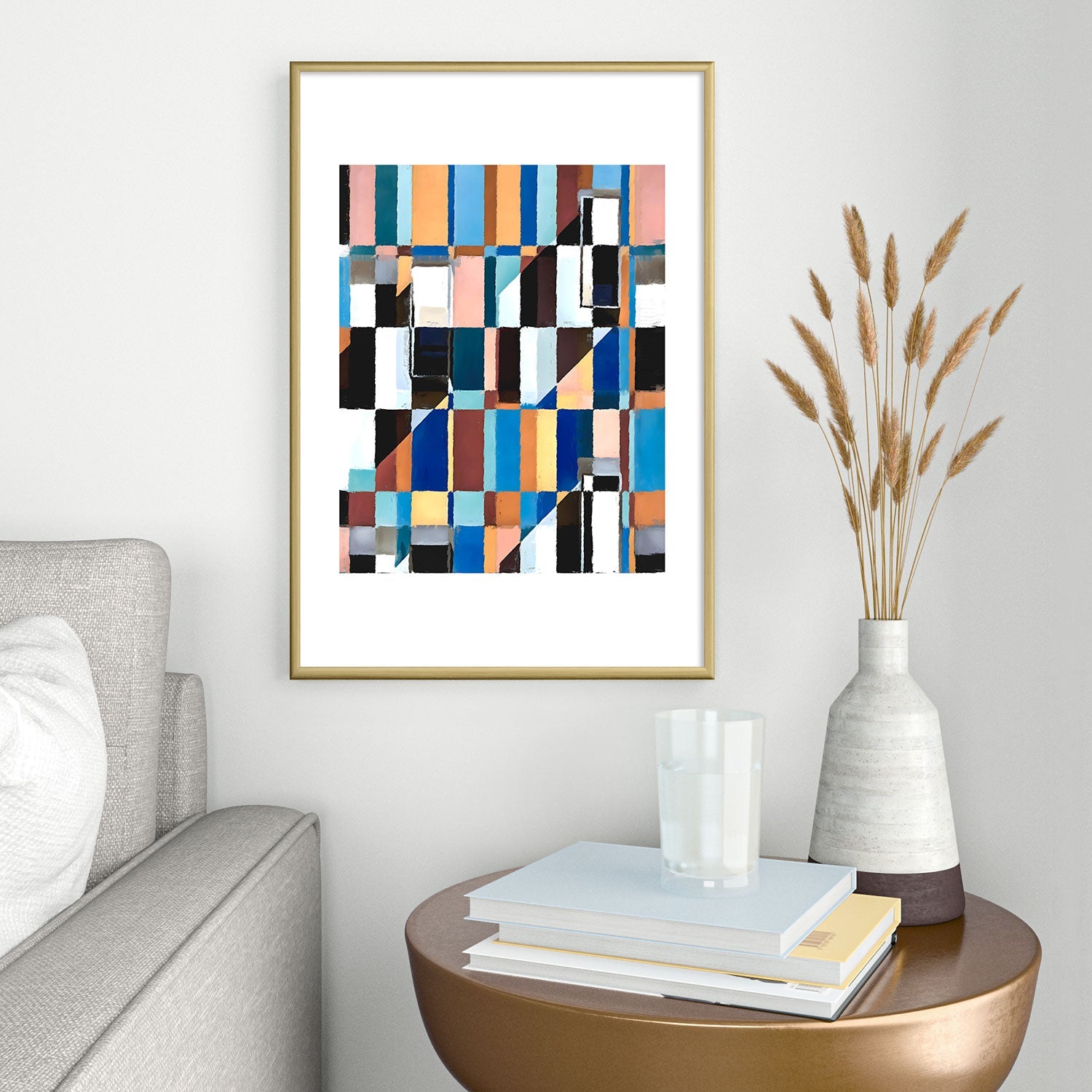 83 Oranges Scandinavian Earth Metal Framed Art Print