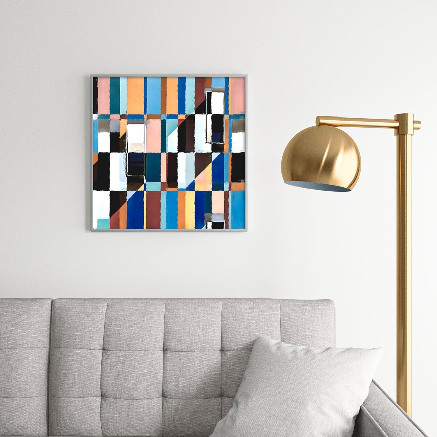83 Oranges Scandinavian Earth Square Metal Framed Art Print