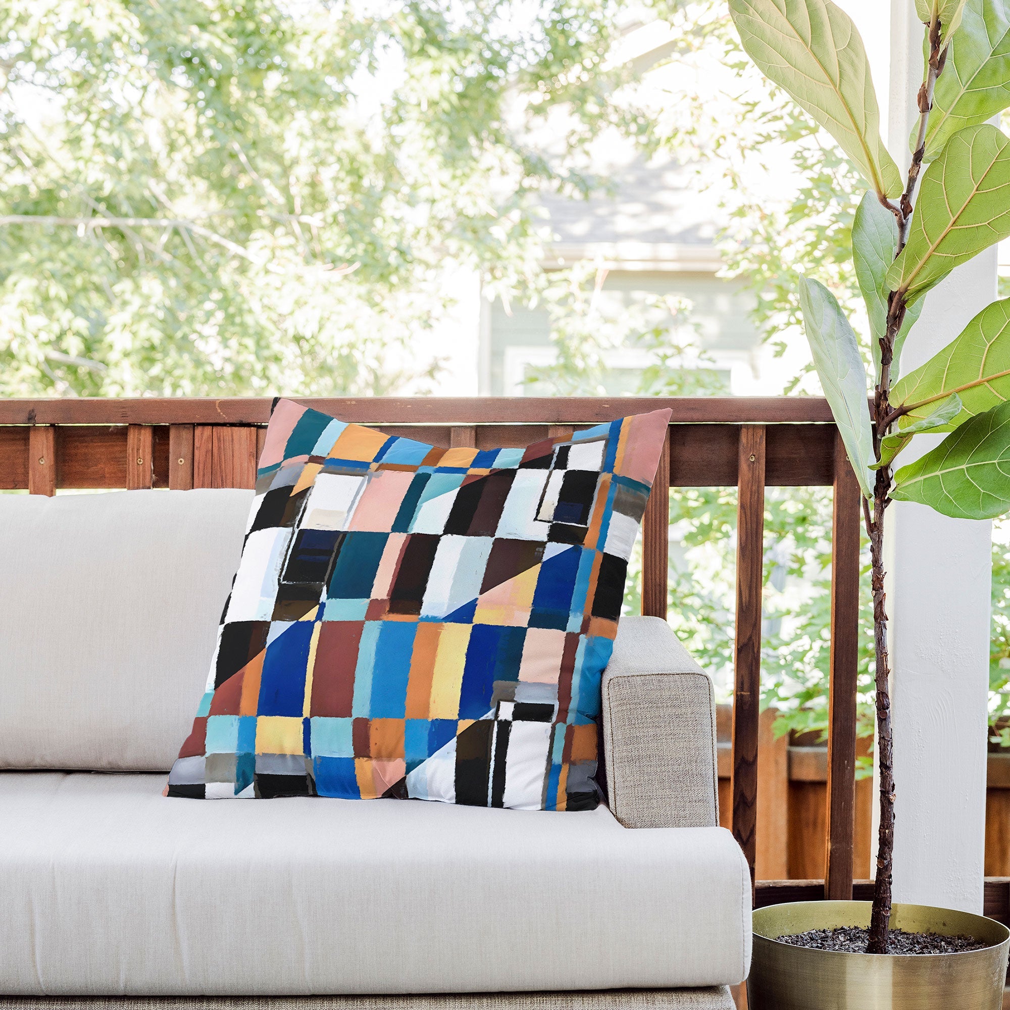 83 Oranges Scandinavian Earth Outdoor Throw Pillow