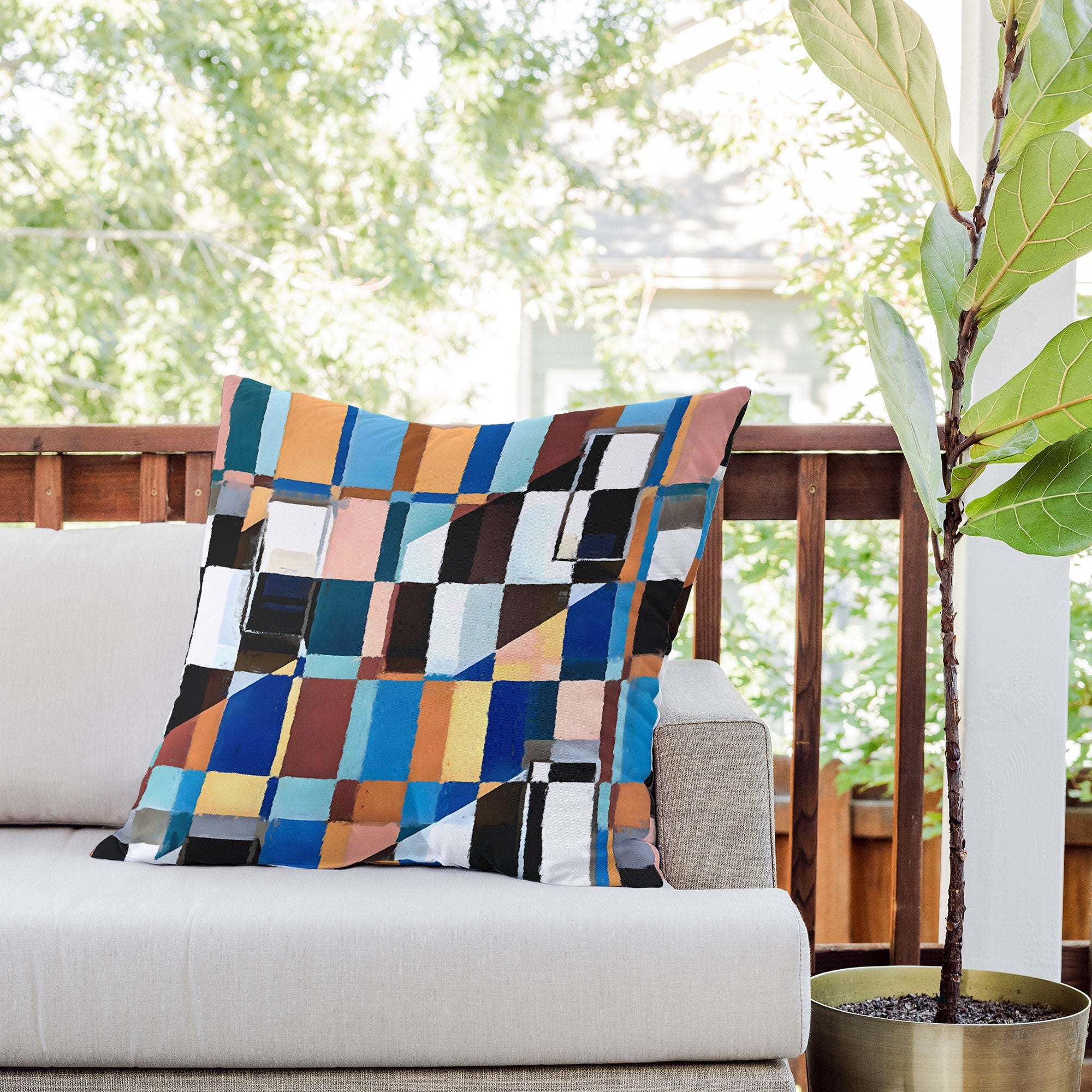 83 Oranges Scandinavian Earth Outdoor Throw Pillow