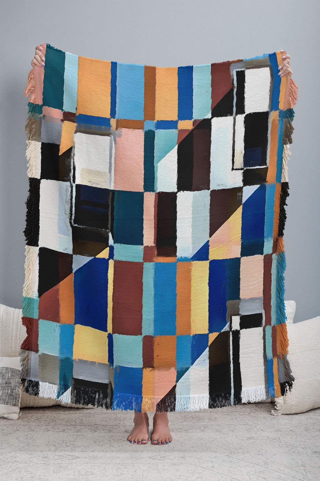 83 Oranges Scandinavian Earth Throw Blanket