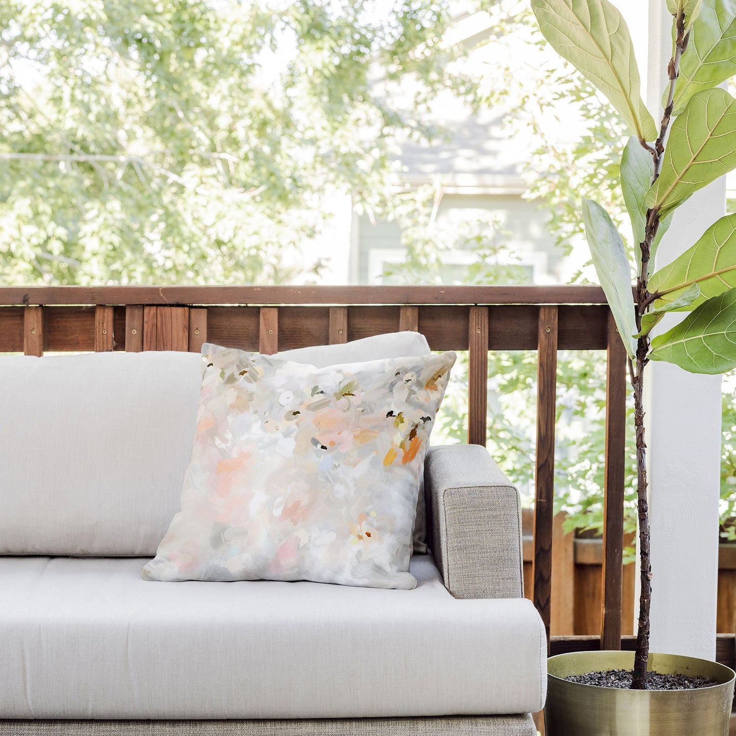 83 Oranges Sky After The Rain Outdoor Throw Pillow