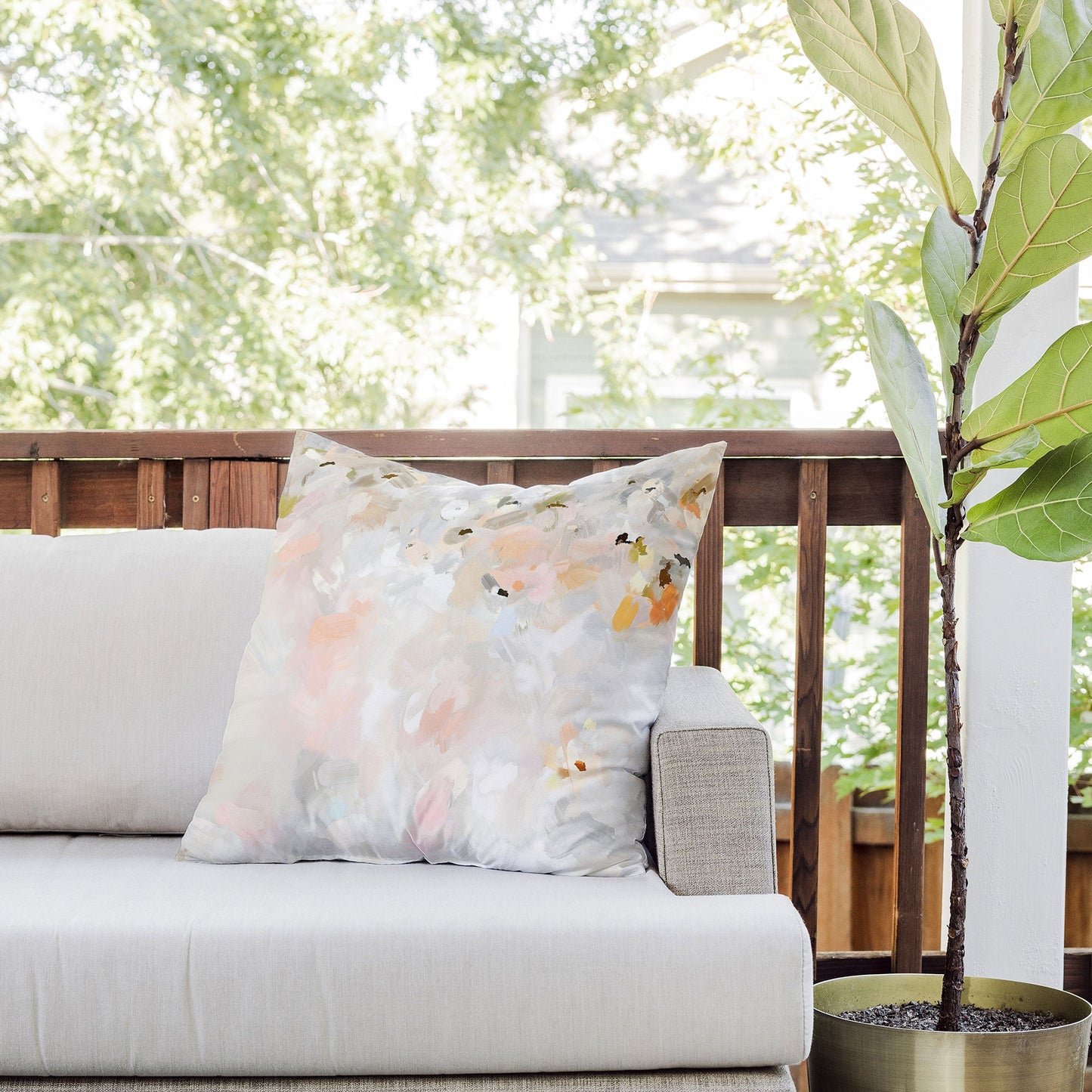 83 Oranges Sky After The Rain Outdoor Throw Pillow