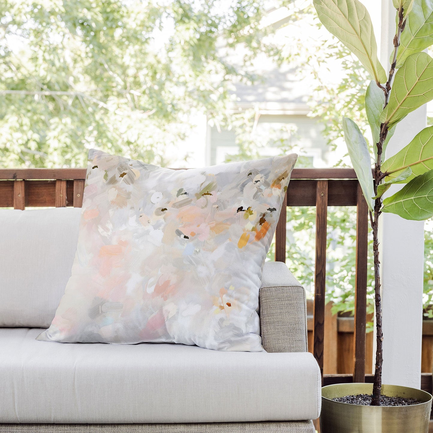 83 Oranges Sky After The Rain Outdoor Throw Pillow