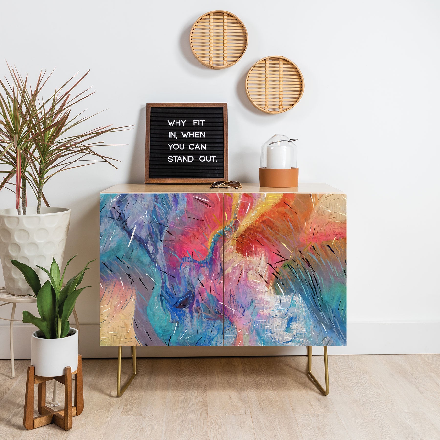 83 Oranges Soul Driven Abstraction Credenza