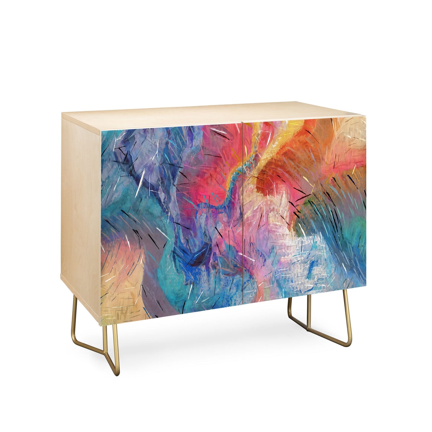 83 Oranges Soul Driven Abstraction Credenza