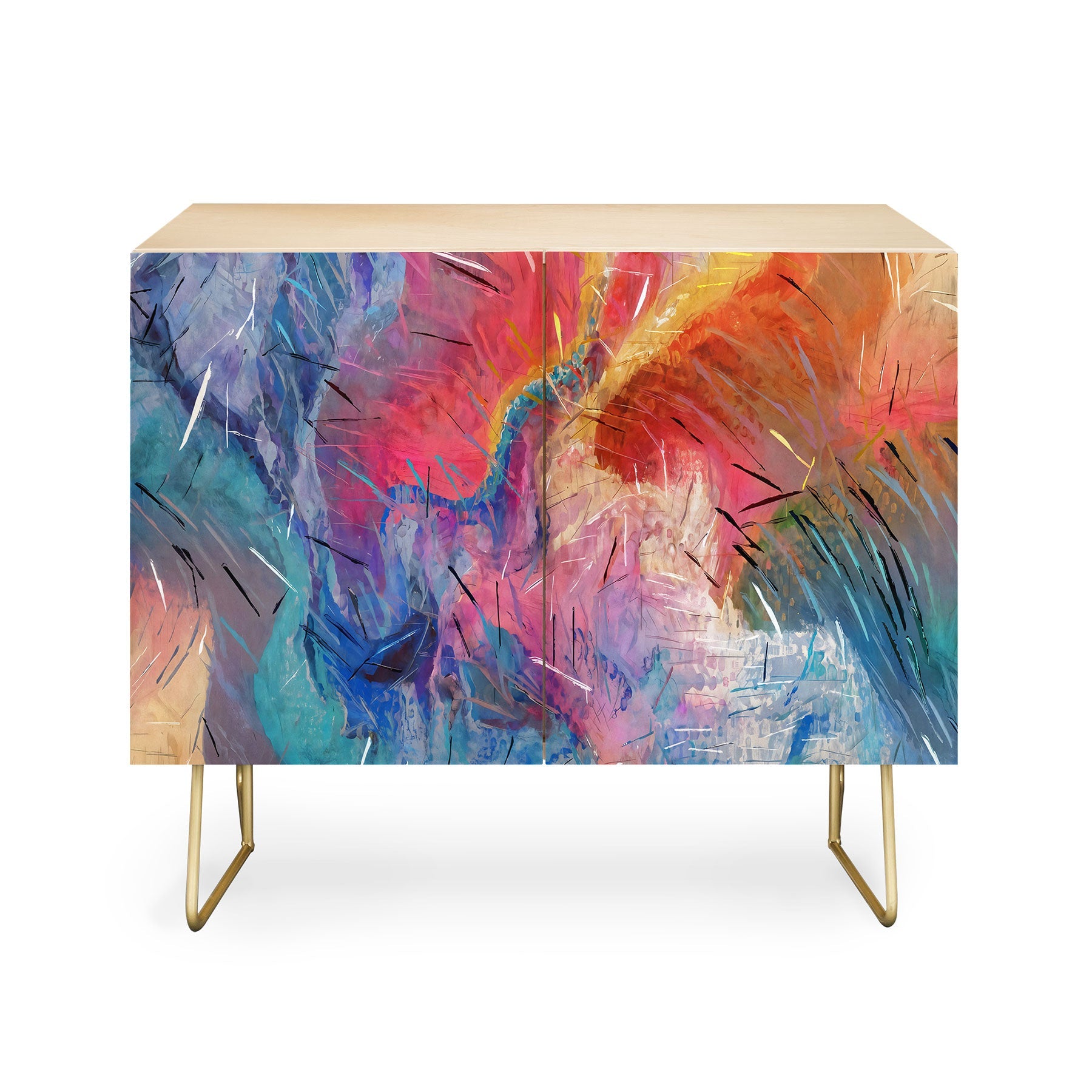 83 Oranges Soul Driven Abstraction Credenza