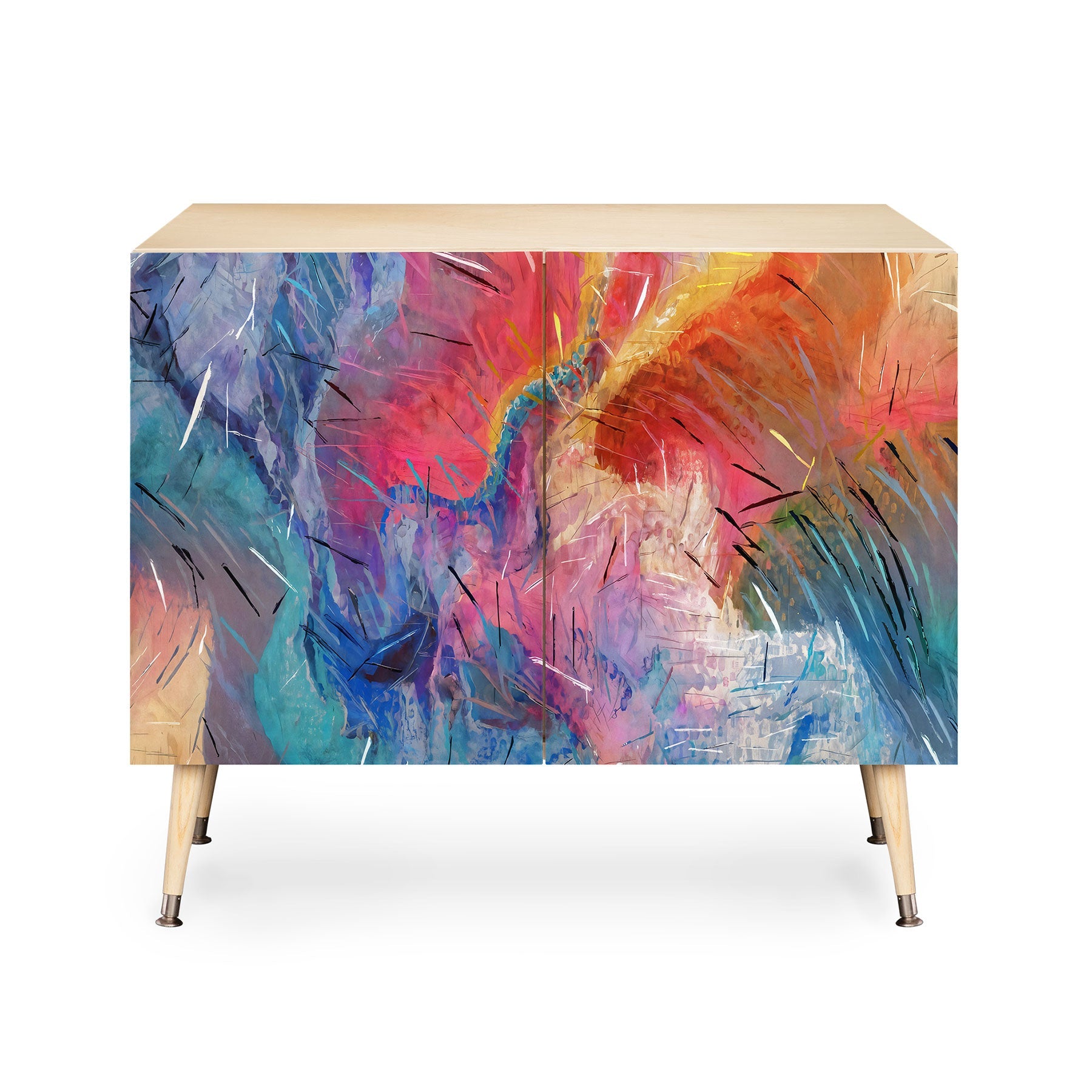 83 Oranges Soul Driven Abstraction Credenza