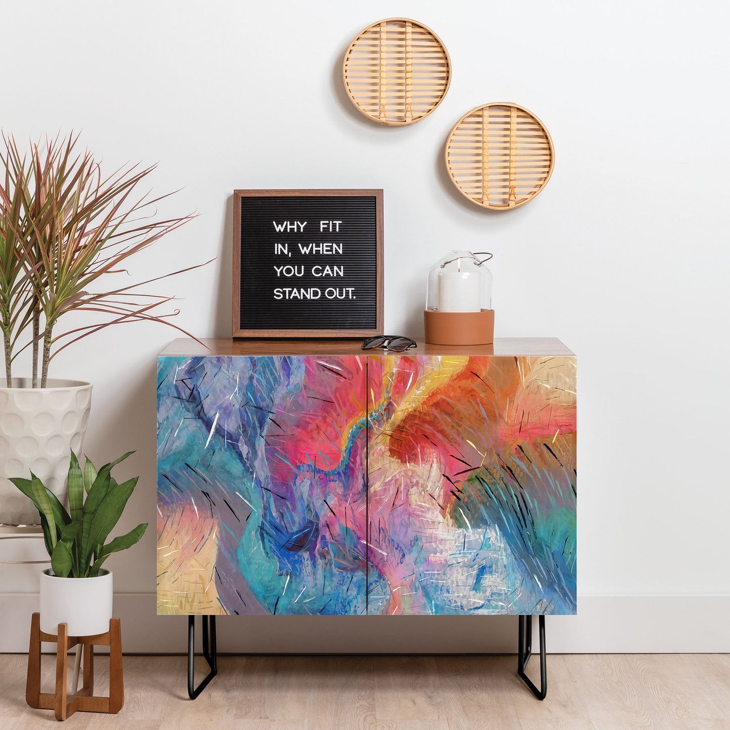 83 Oranges Soul Driven Abstraction Credenza