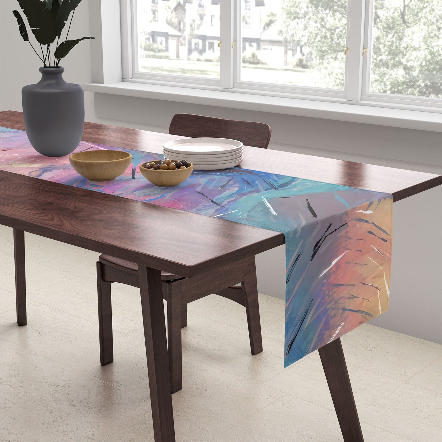 83 Oranges Soul Driven Abstraction Table Runner