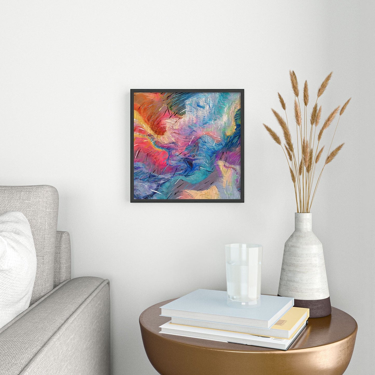 83 Oranges Soul Driven Abstraction Square Metal Framed Art Print