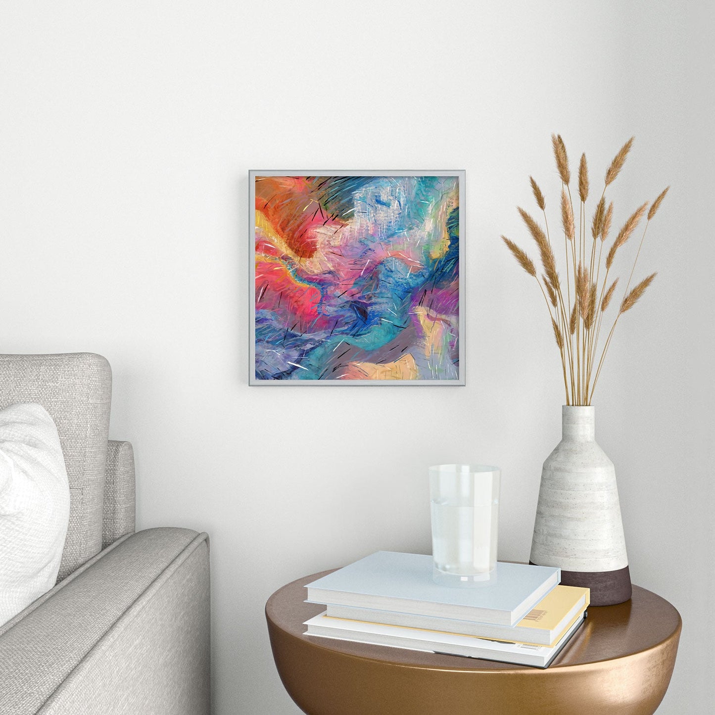 83 Oranges Soul Driven Abstraction Square Metal Framed Art Print