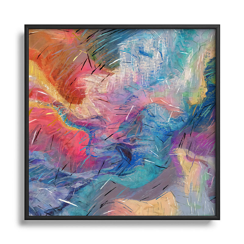 83 Oranges Soul Driven Abstraction Square Metal Framed Art Print