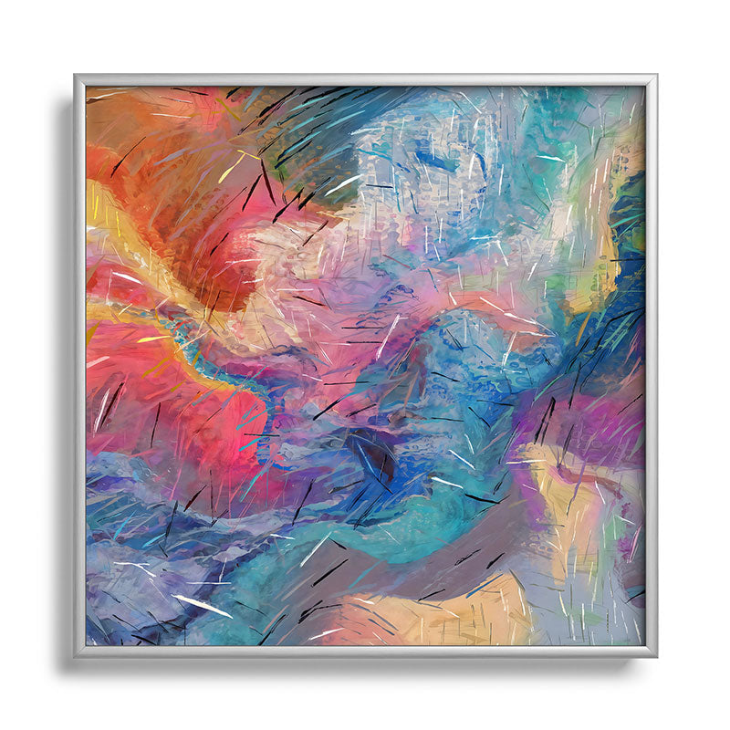 83 Oranges Soul Driven Abstraction Square Metal Framed Art Print