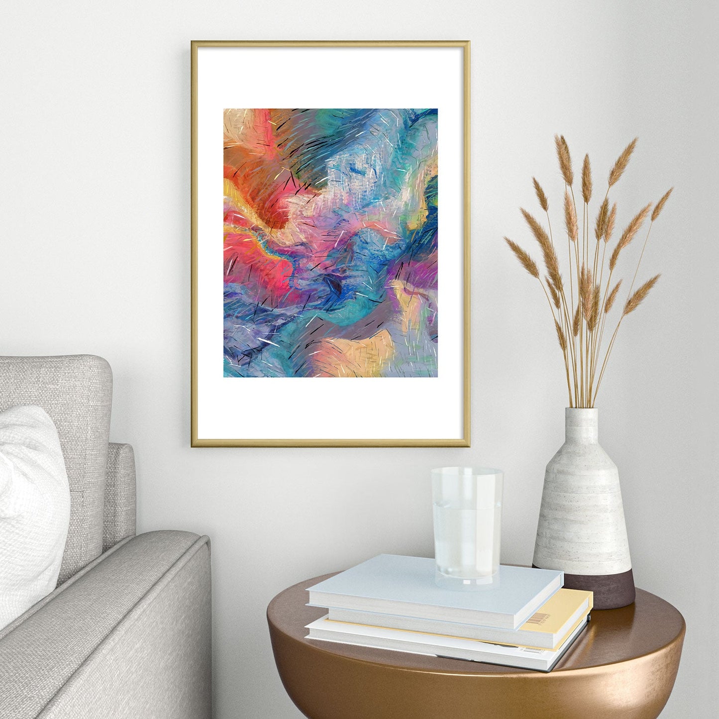 83 Oranges Soul Driven Abstraction Metal Framed Art Print