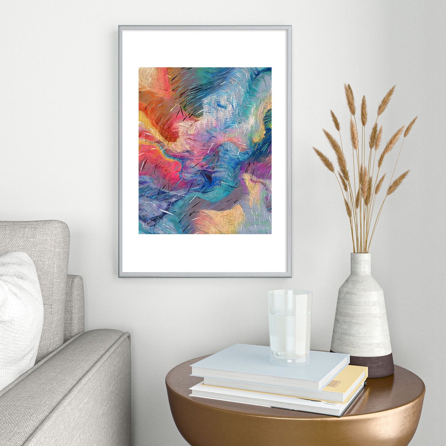 83 Oranges Soul Driven Abstraction Metal Framed Art Print