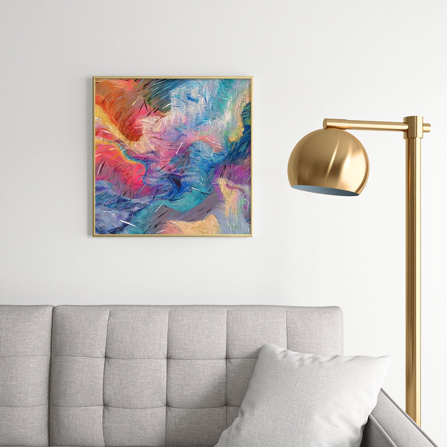 83 Oranges Soul Driven Abstraction Square Metal Framed Art Print