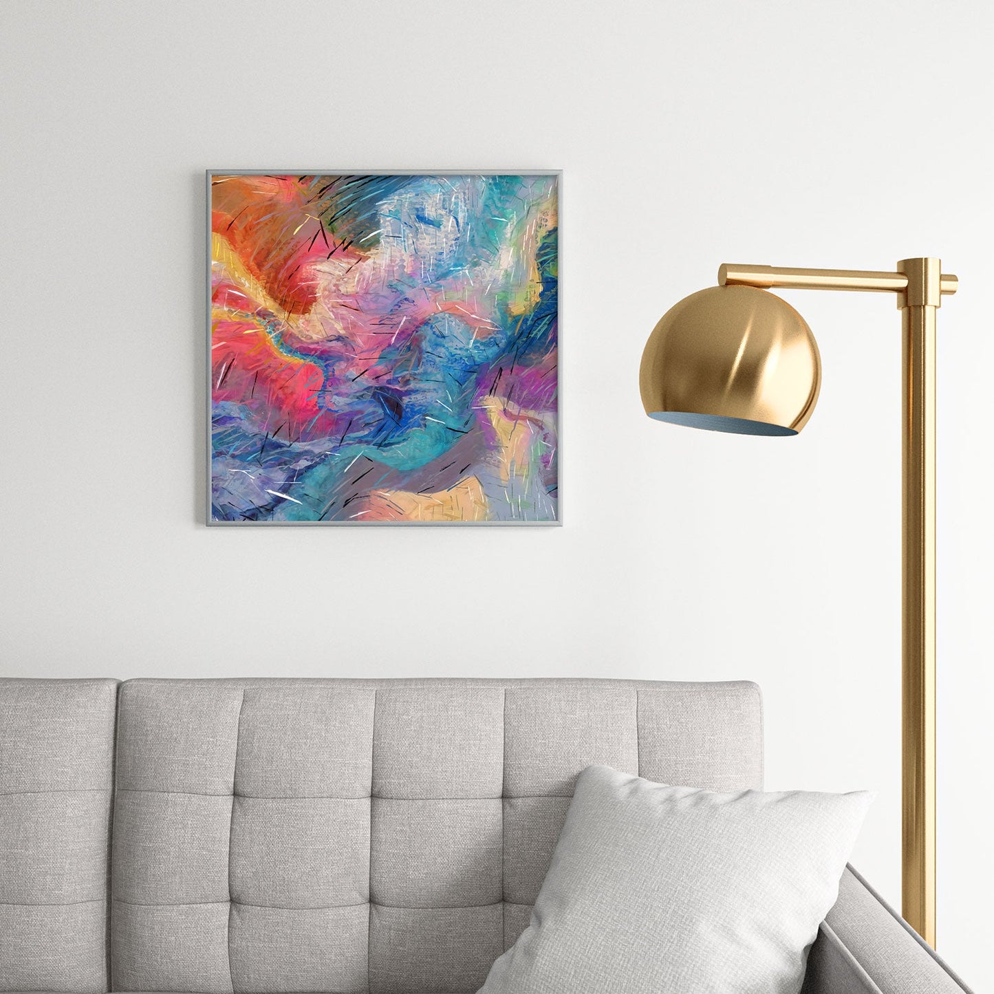 83 Oranges Soul Driven Abstraction Square Metal Framed Art Print