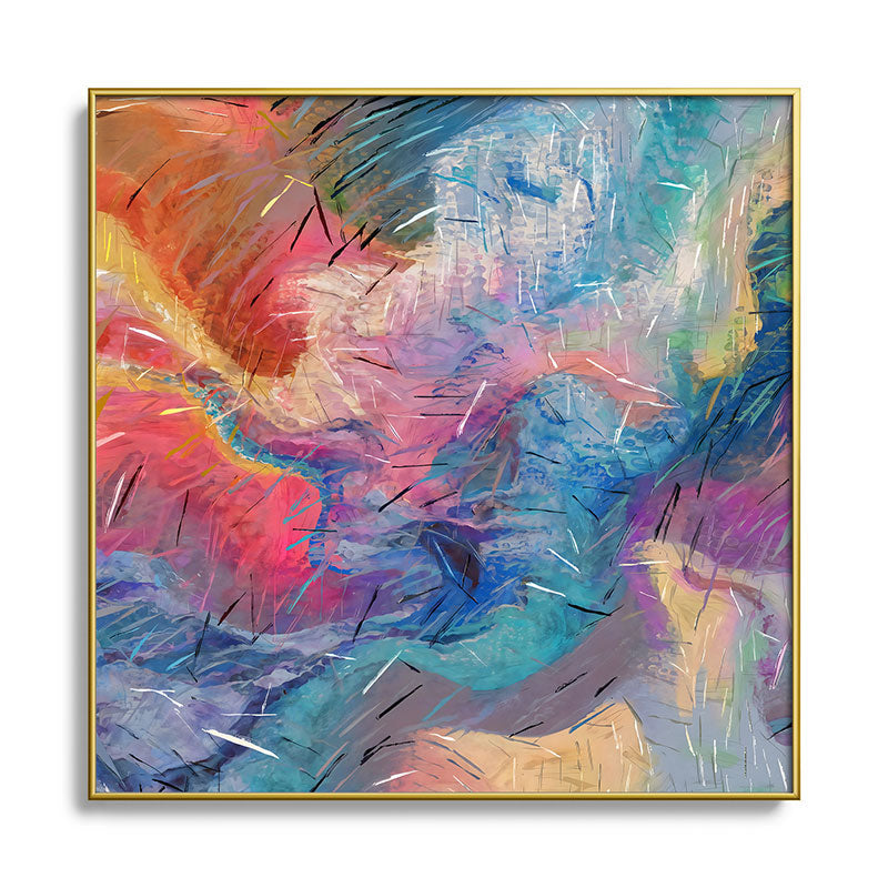 83 Oranges Soul Driven Abstraction Square Metal Framed Art Print