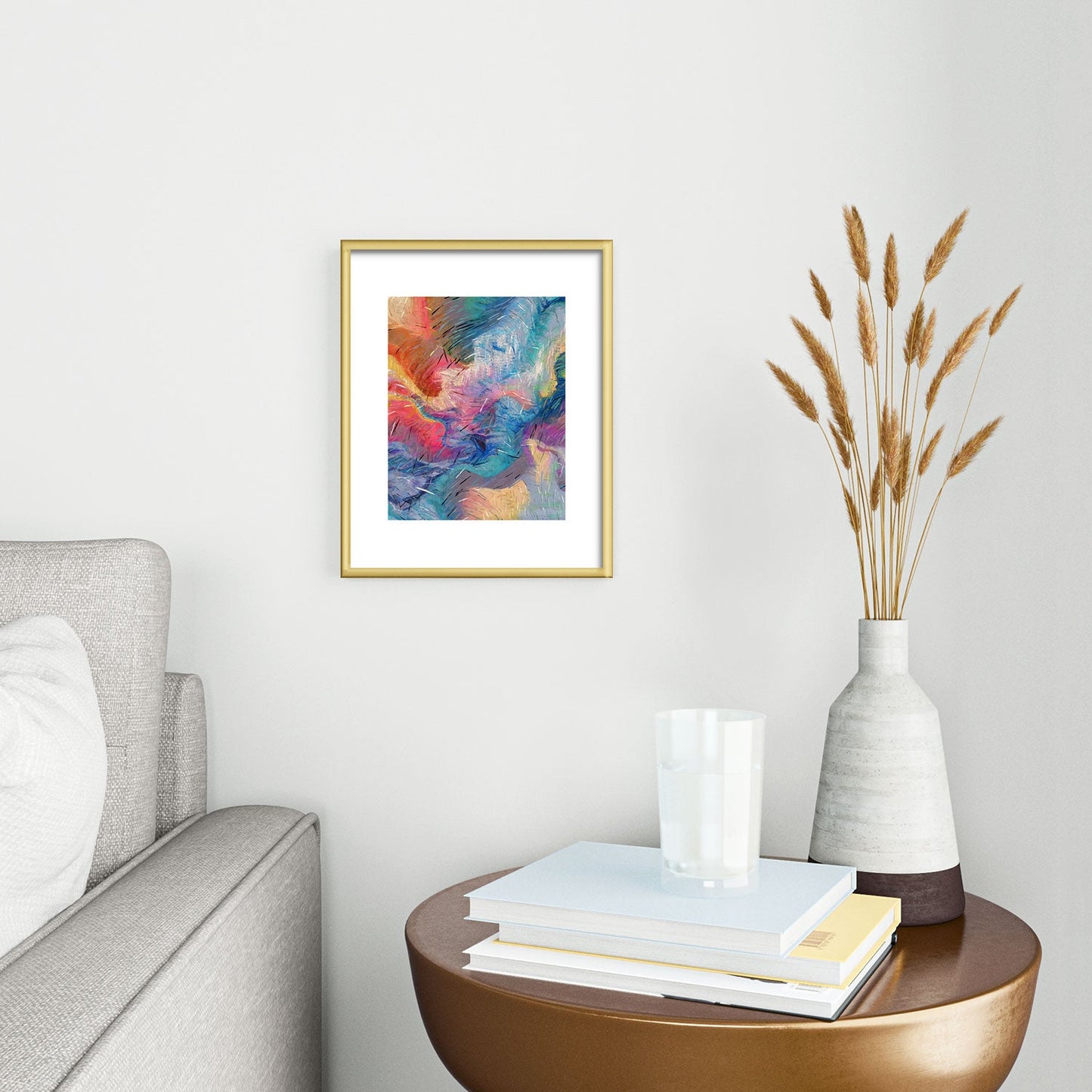 83 Oranges Soul Driven Abstraction Metal Framed Art Print
