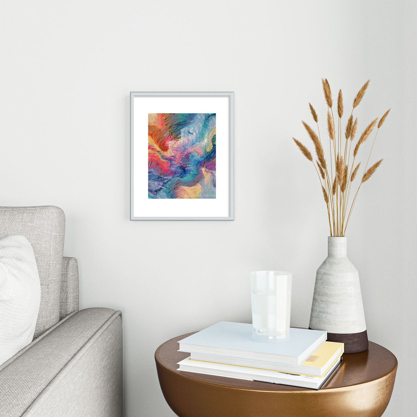 83 Oranges Soul Driven Abstraction Metal Framed Art Print