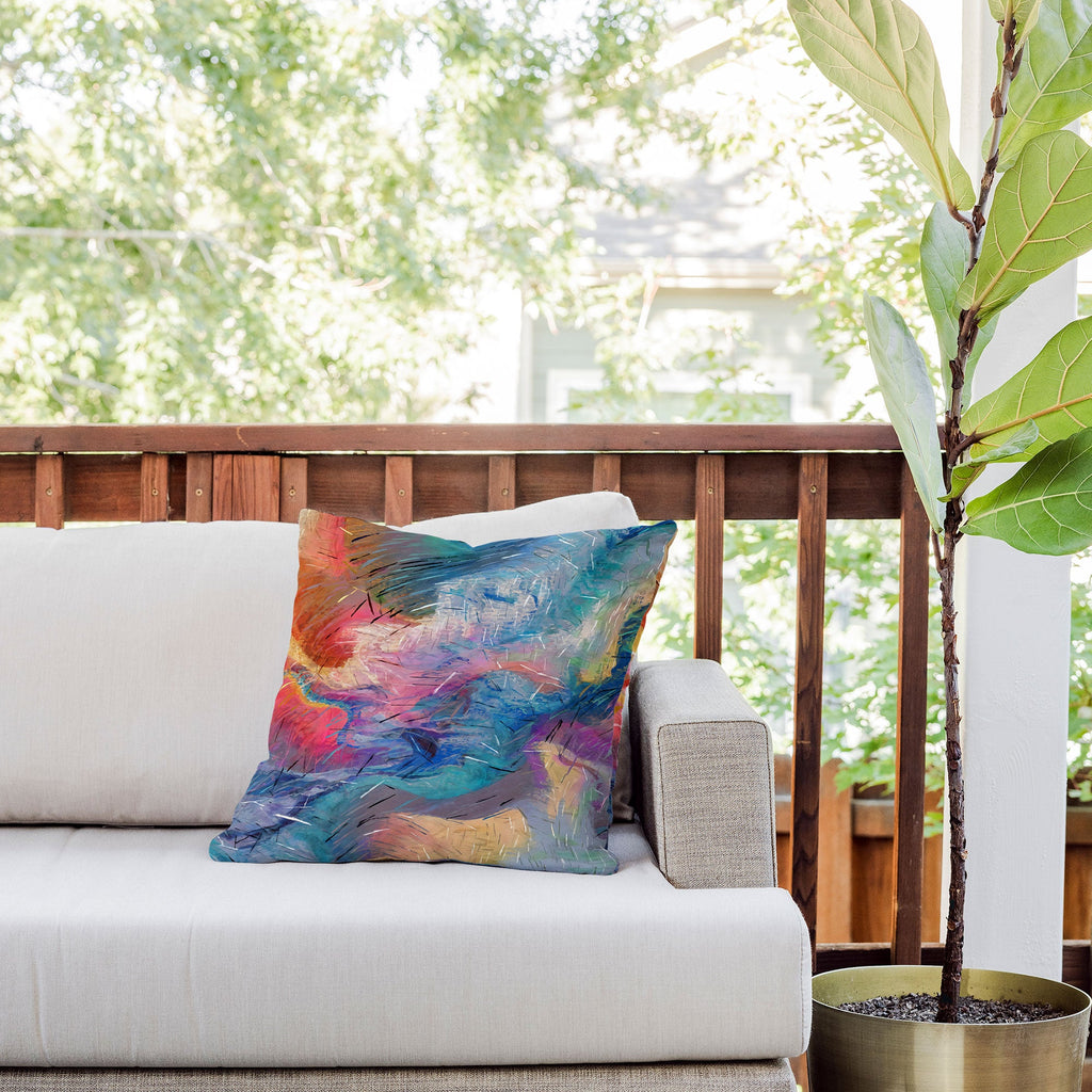 83 Oranges Soul Driven Abstraction Outdoor Throw Pillow