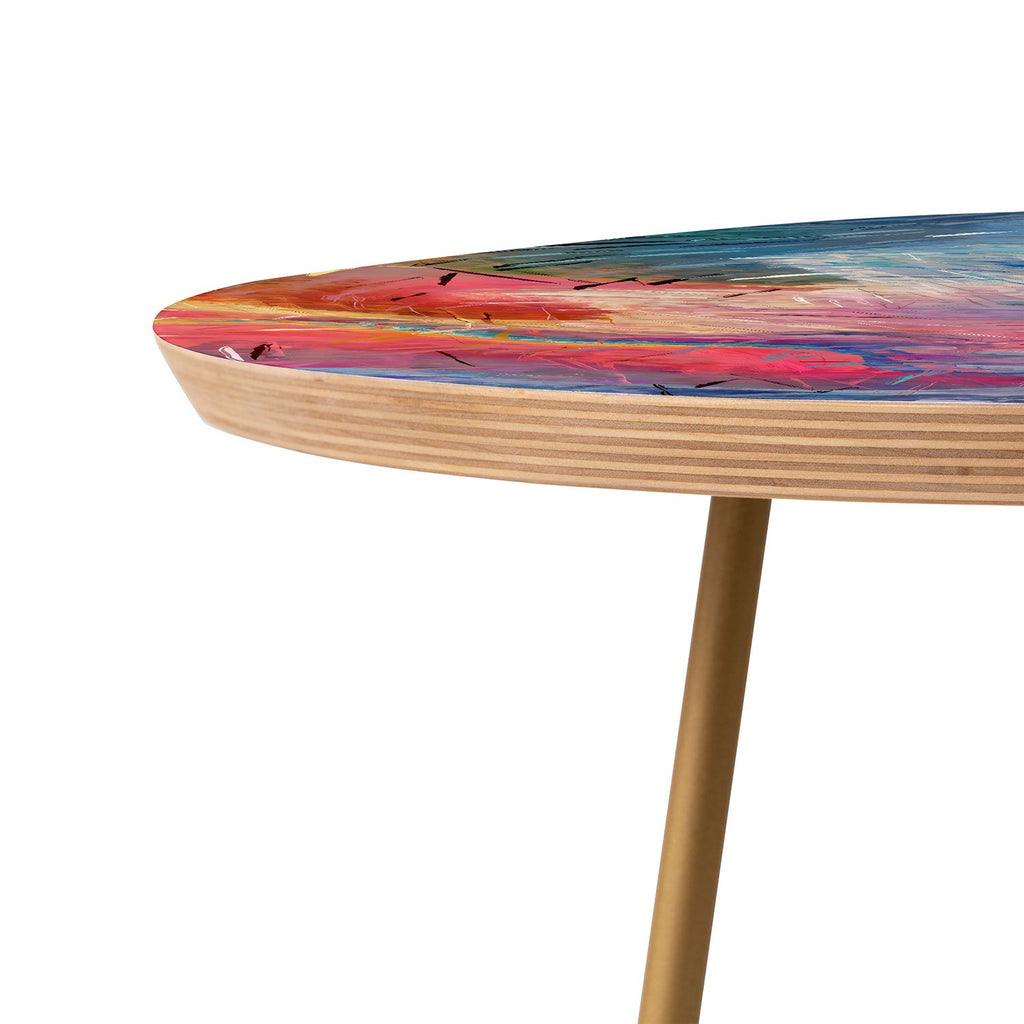 83 Oranges Soul Driven Abstraction Round Side Table