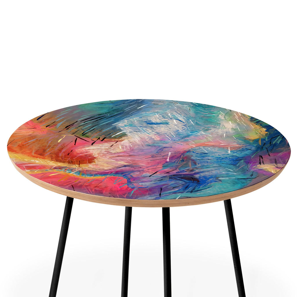 83 Oranges Soul Driven Abstraction Round Side Table