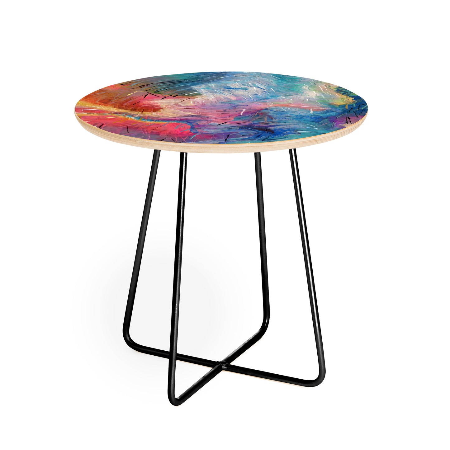 83 Oranges Soul Driven Abstraction Round Side Table