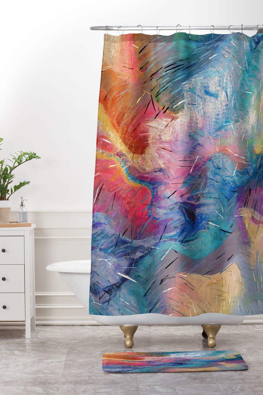 83 Oranges Soul Driven Abstraction Memory Foam Bath Mat