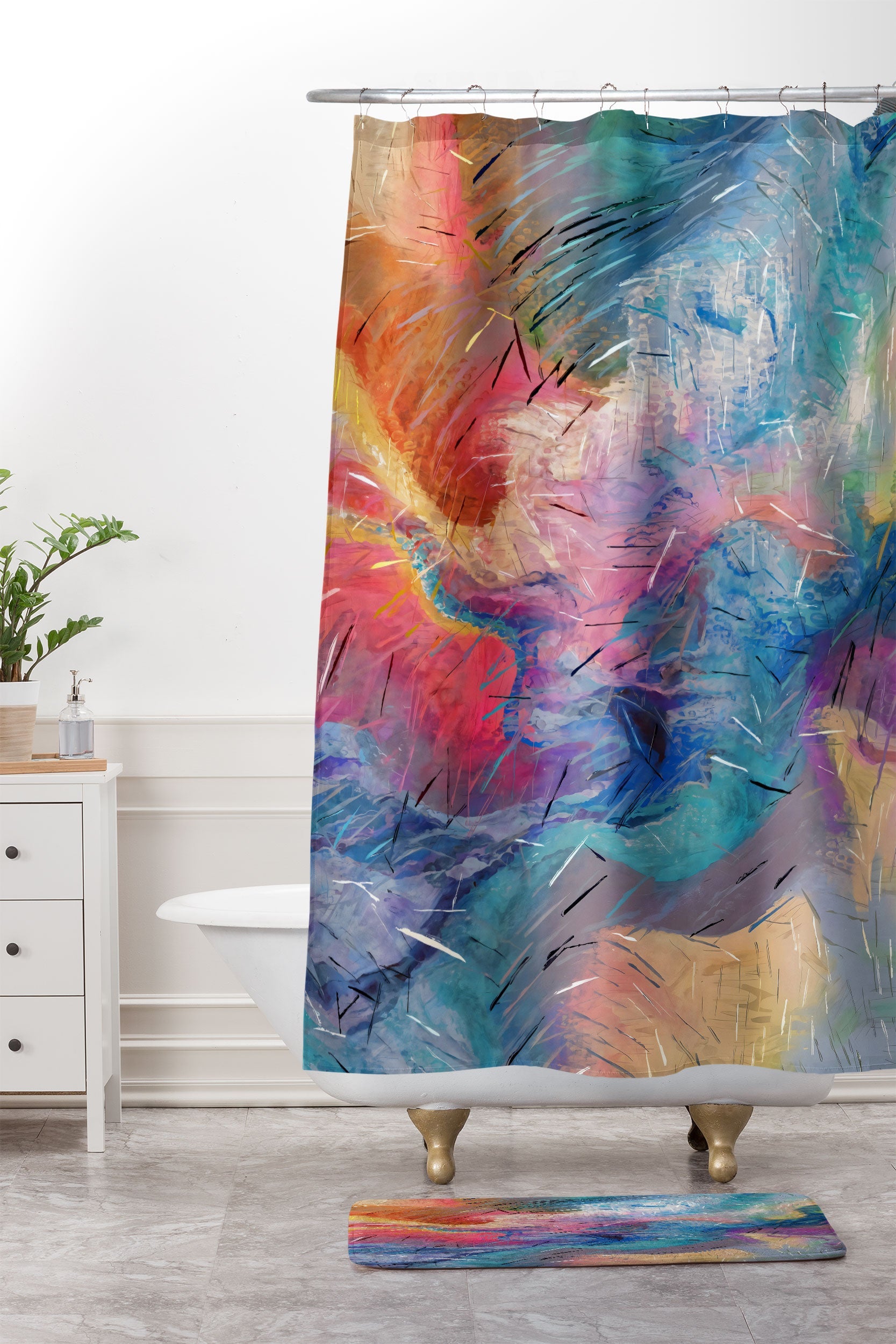 83 Oranges Soul Driven Abstraction Memory Foam Bath Mat