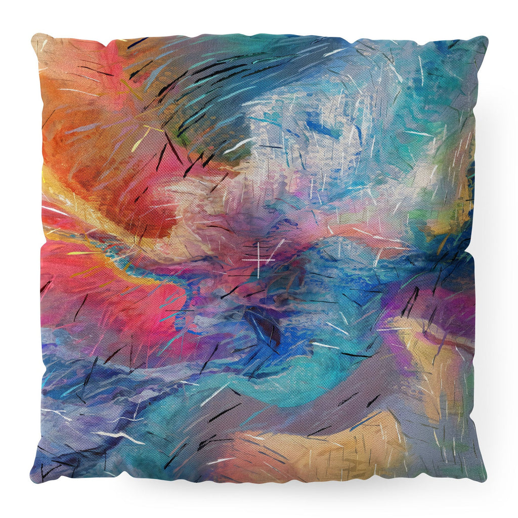 83 Oranges Soul Driven Abstraction Floor Pillow Square