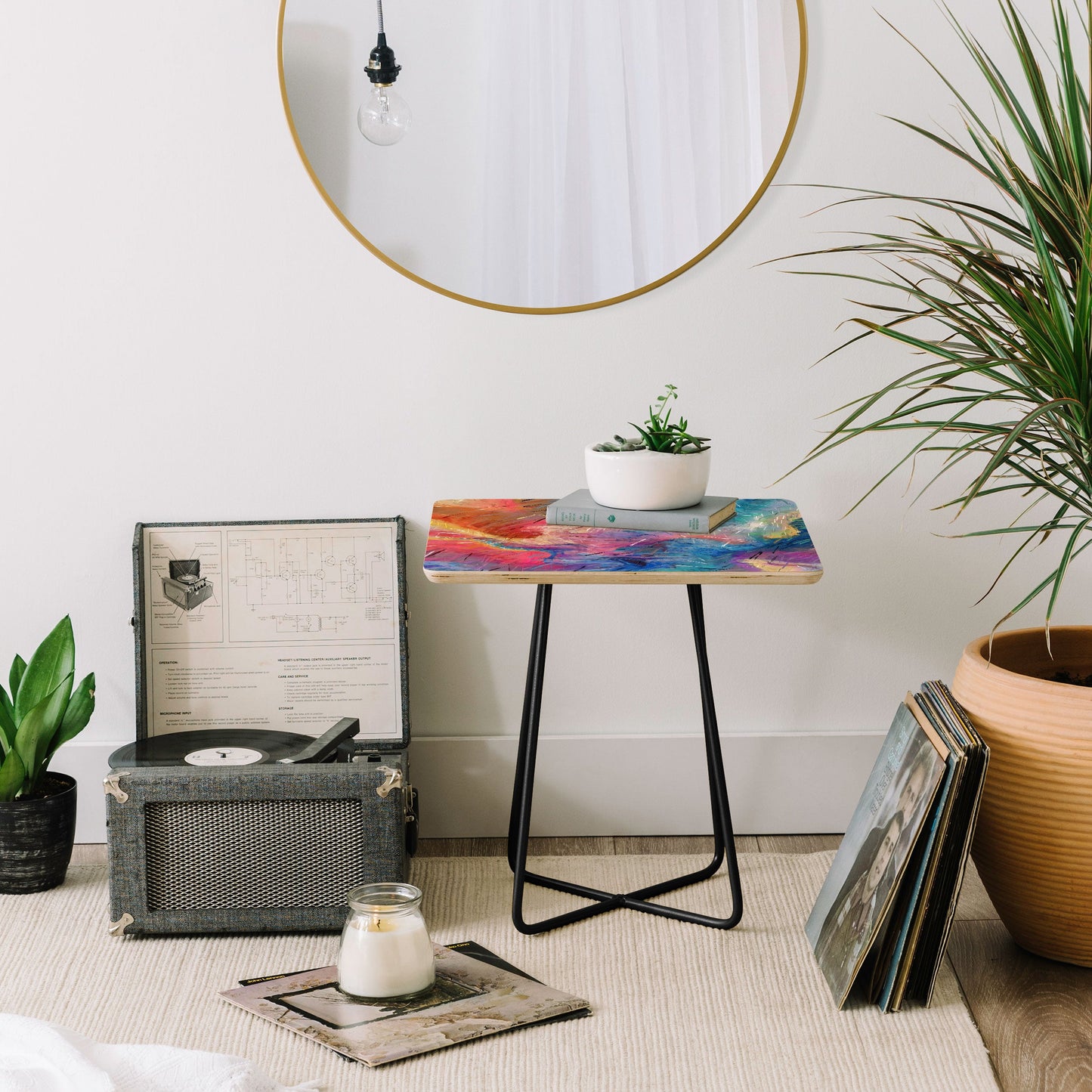 83 Oranges Soul Driven Abstraction Side Table