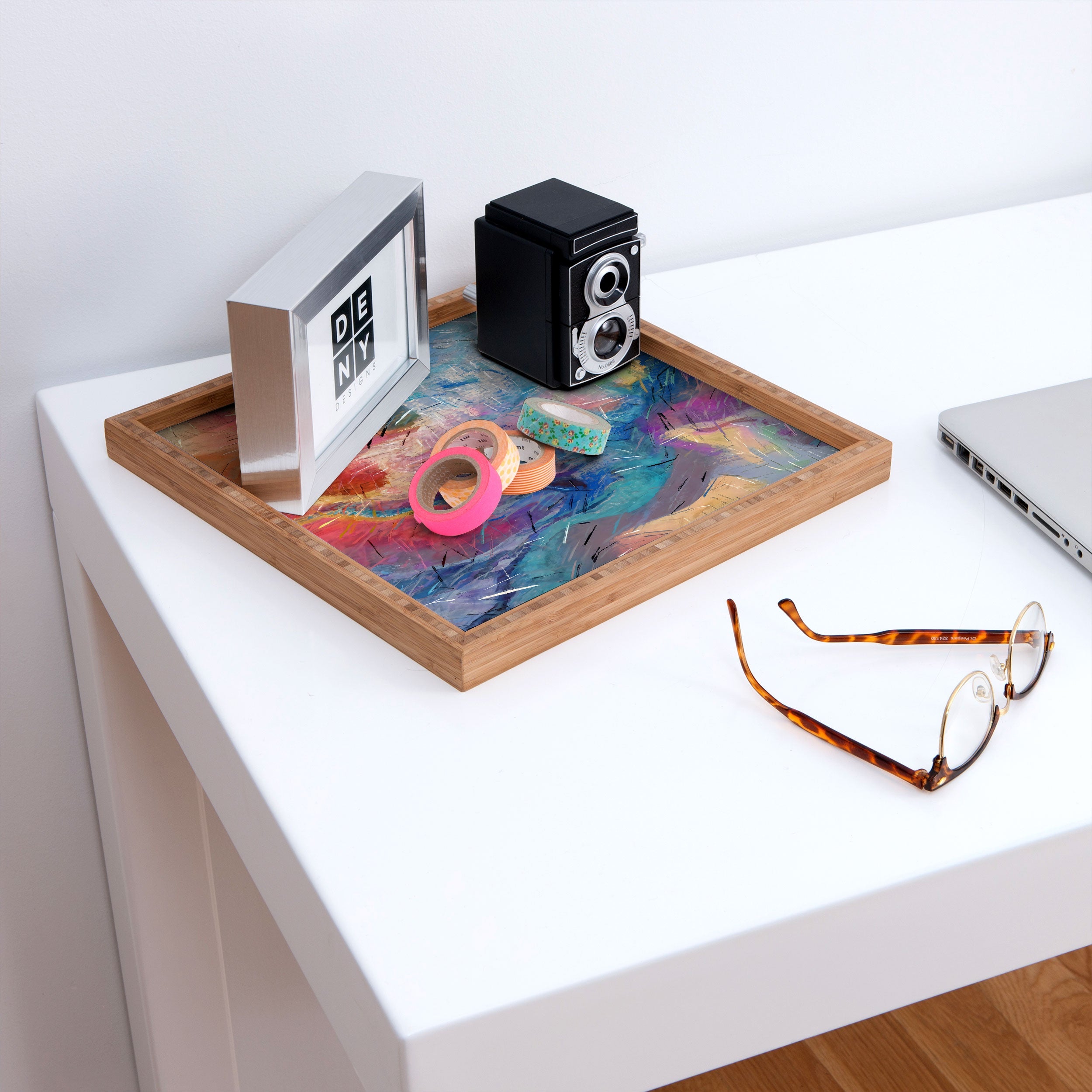 83 Oranges Soul Driven Abstraction Square Tray