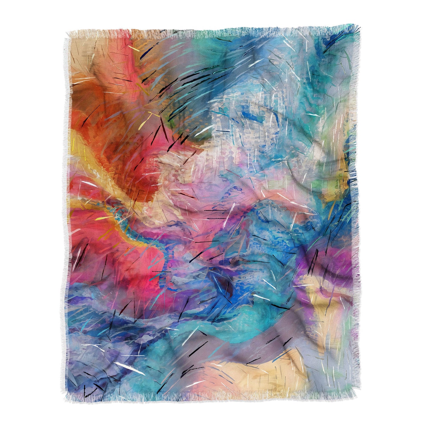 83 Oranges Soul Driven Abstraction Throw Blanket