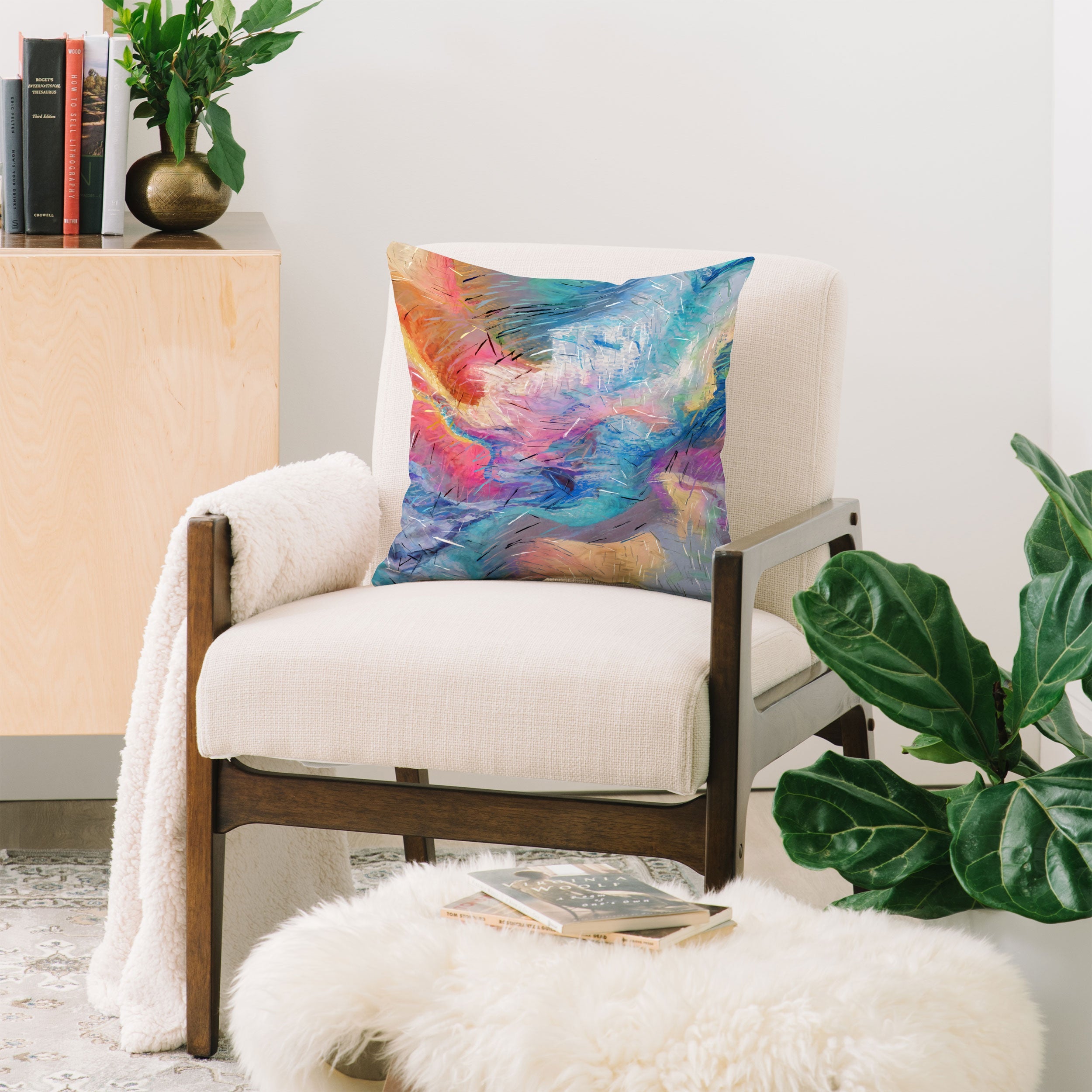 83 Oranges Soul Driven Abstraction Throw Pillow