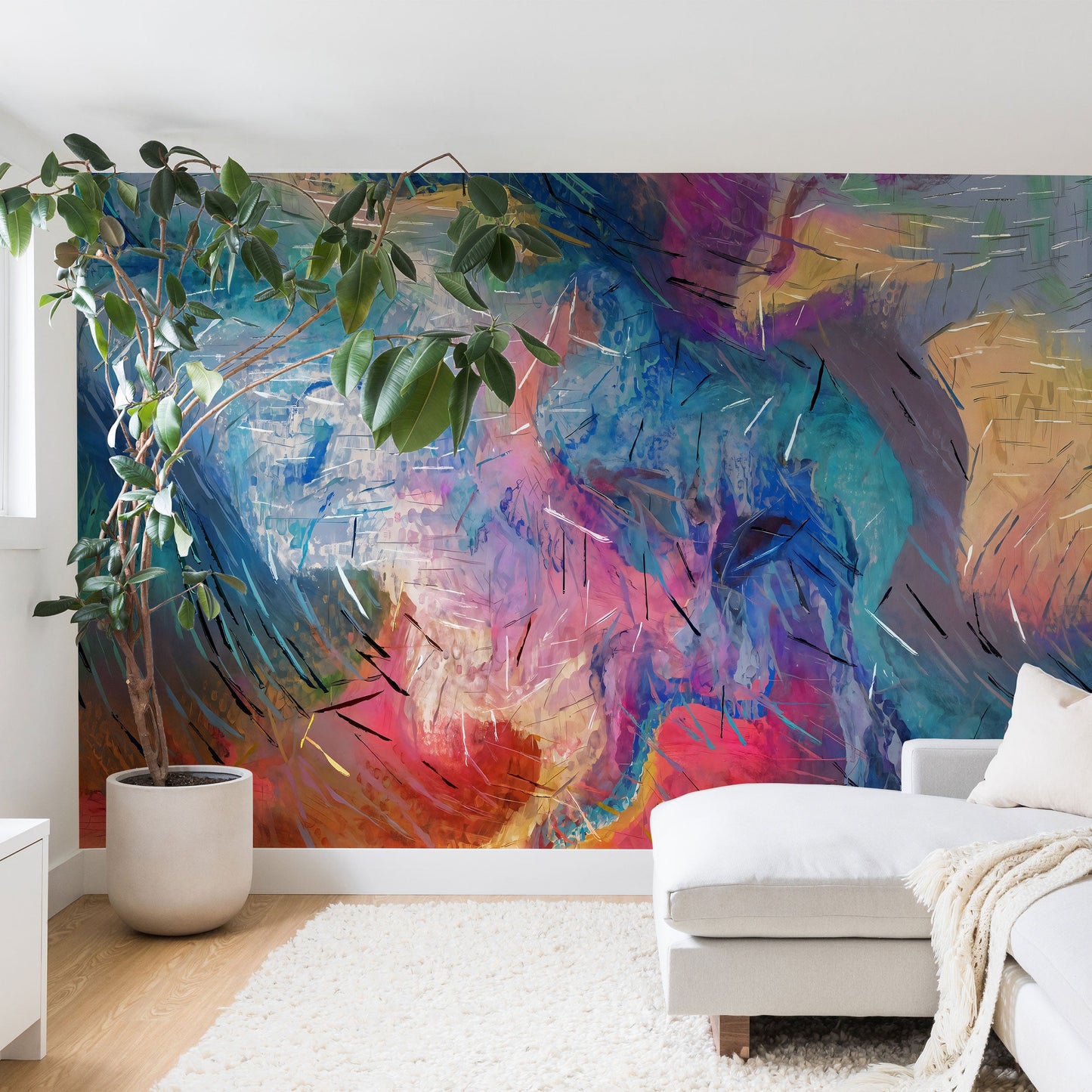 83 Oranges Soul Driven Abstraction Wall Mural