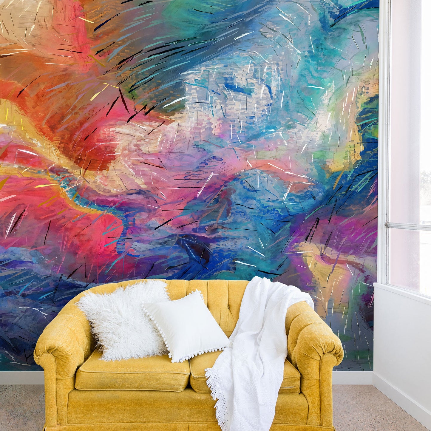 83 Oranges Soul Driven Abstraction Wall Mural