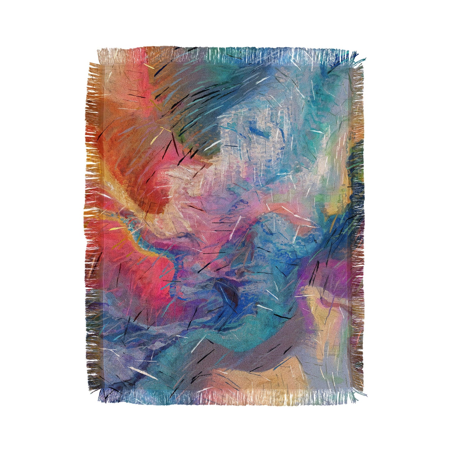 83 Oranges Soul Driven Abstraction Throw Blanket