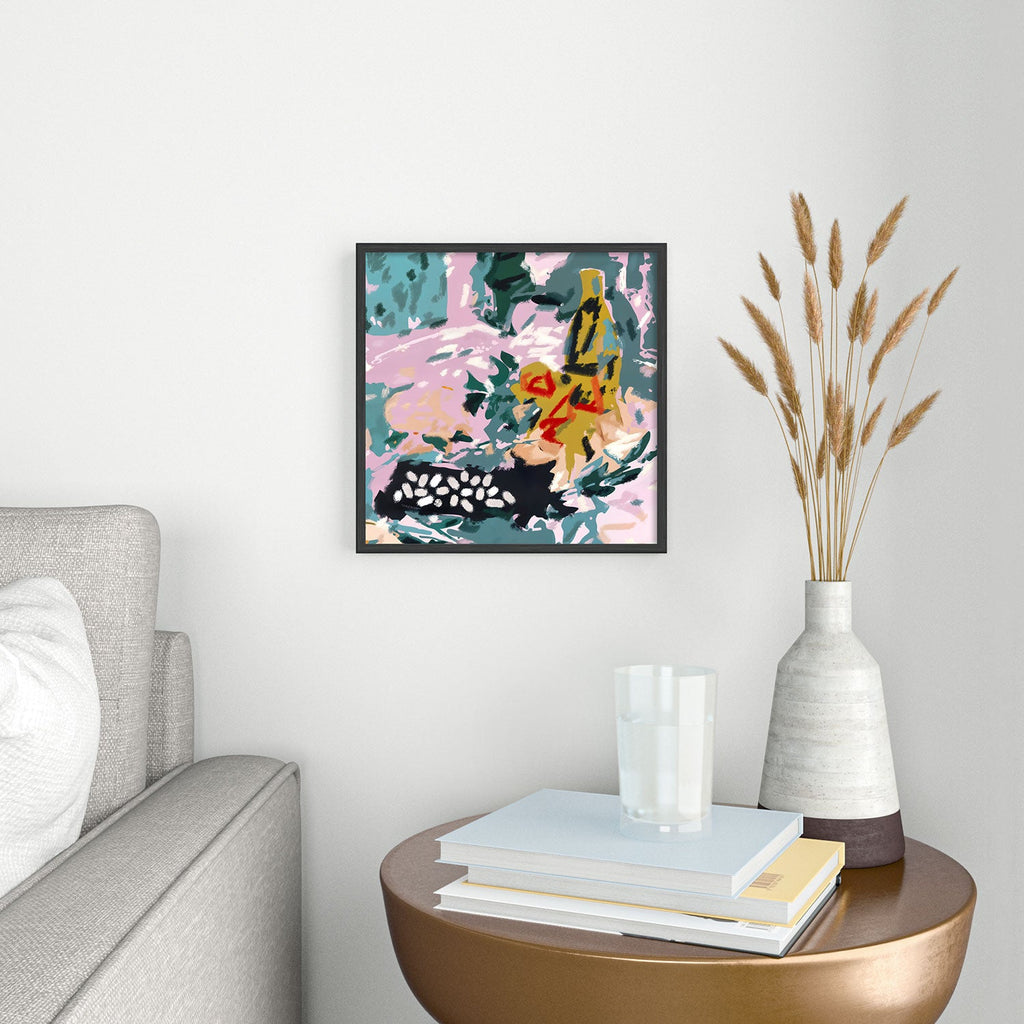 83 Oranges The Olive Watcher Square Metal Framed Art Print