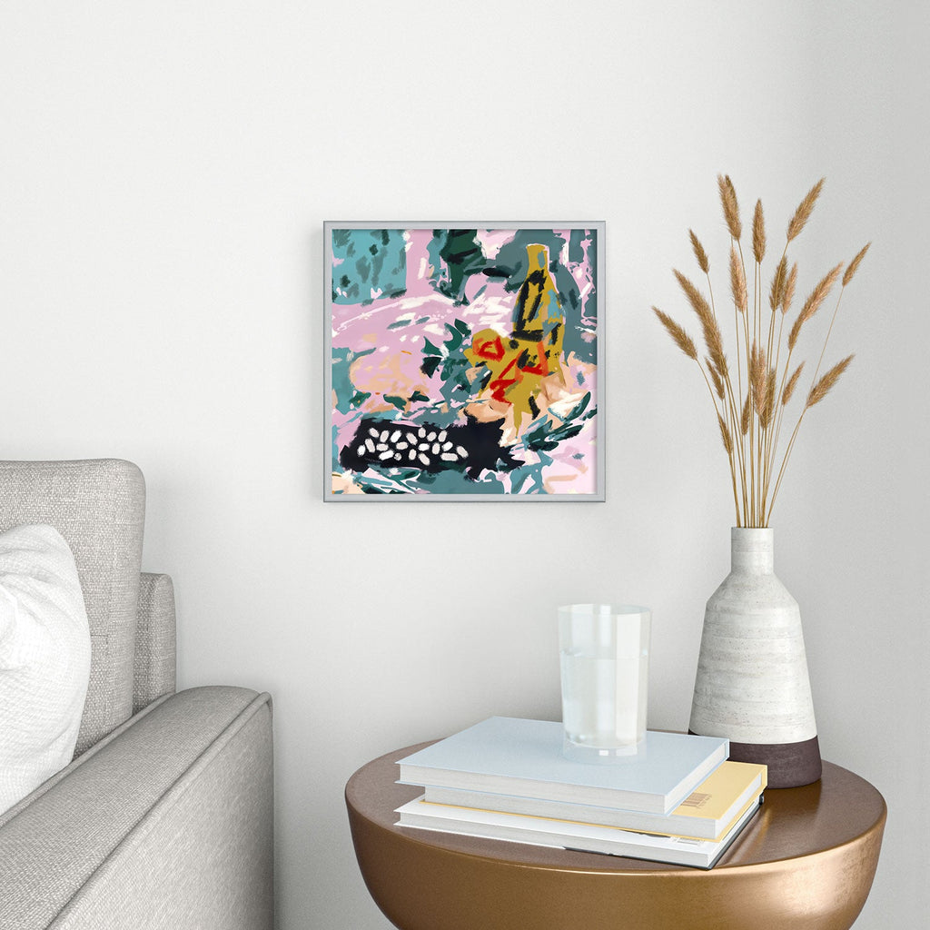 83 Oranges The Olive Watcher Square Metal Framed Art Print