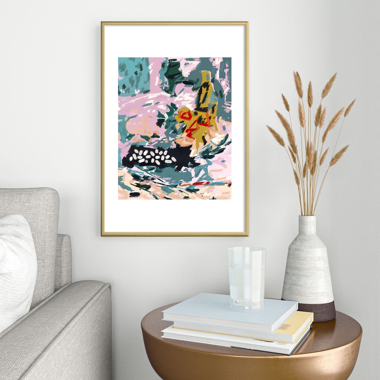 83 Oranges The Olive Watcher Metal Framed Art Print